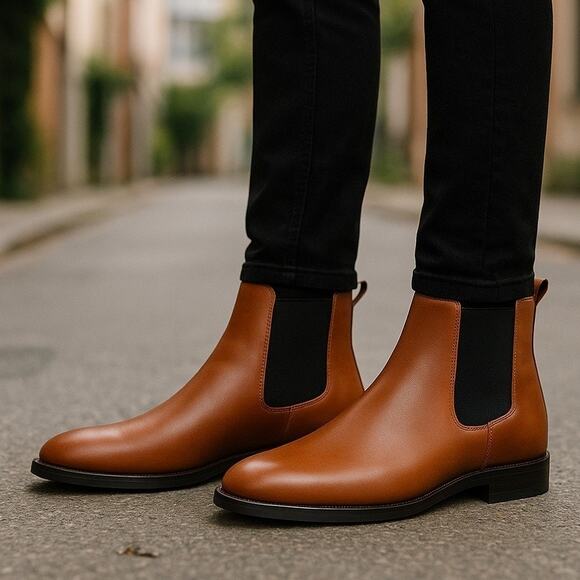 Cole Haan Grand+ Brand New Chelsea Leather Boots Mens 12M British Tan S-1526